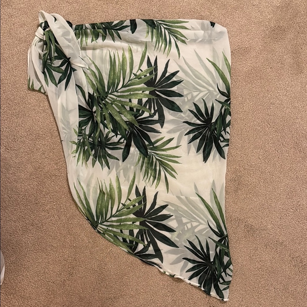 Tropical Leaf Print Sarong